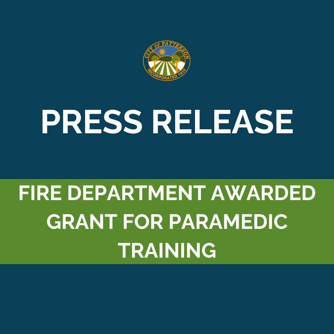 PRESS RELEASE-Patterson Fire AFG Grant