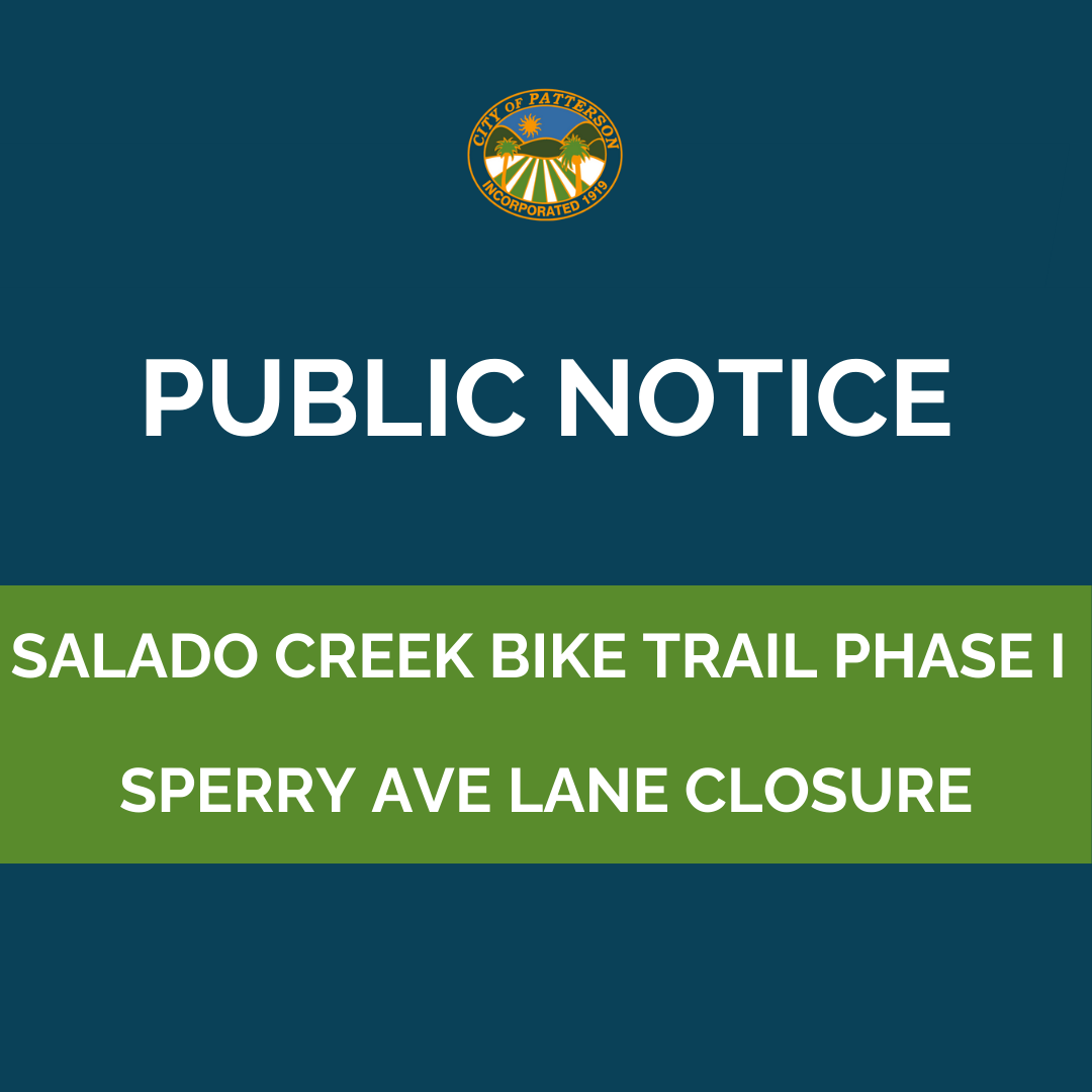Public Notice- Salado Creek Bike Trail Phase I   Sperry Ave Lane Closure