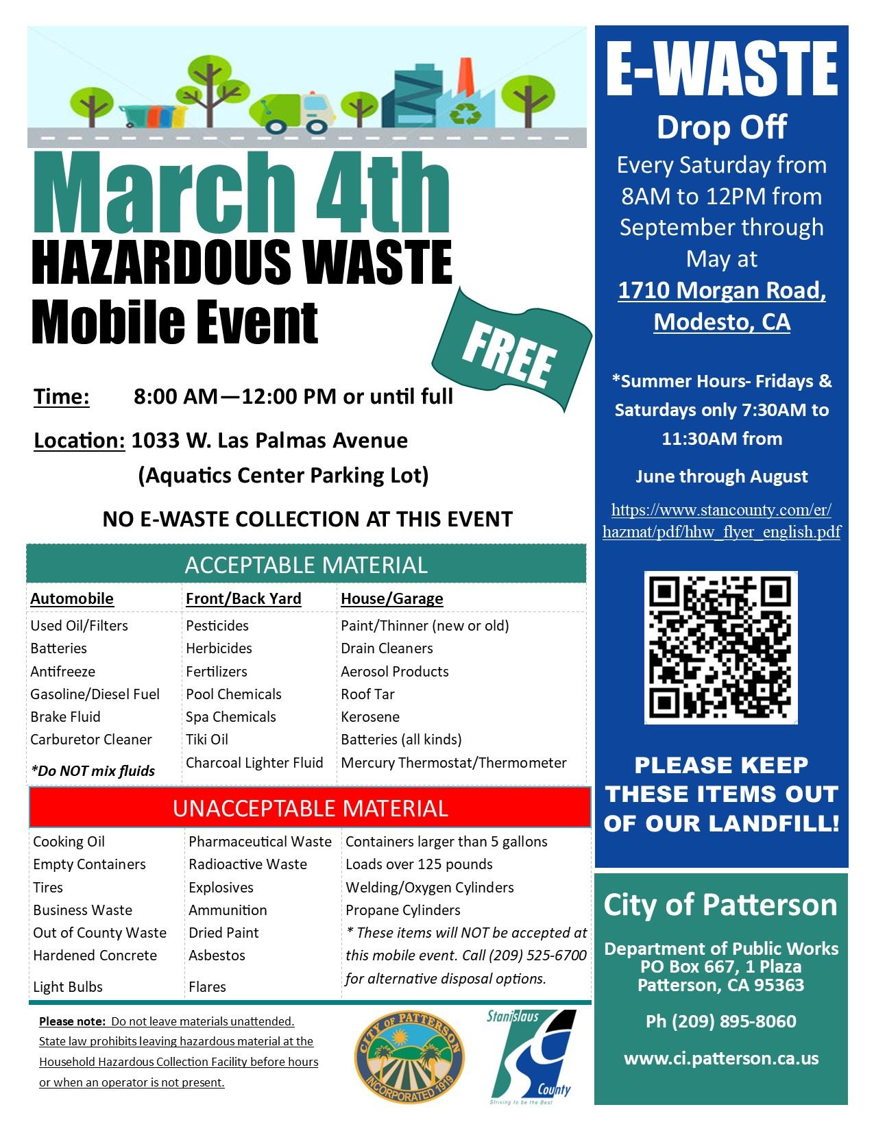 March 4th, Hazardous Waste Mobile Event